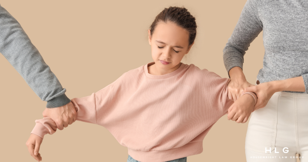 Contested divorce child custody dispute, parents and child in McKinney, Texas